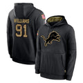 harde D.Lions #91 Tyleik Williams Player Black Salute to Service Hoodies Limited Game Stitched Jerseys