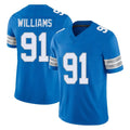 harde D.Lions #91 Tyleik Williams Player Blue Limited Vapor F.U.S.E. Alternate Home Game Stitched Jerseys