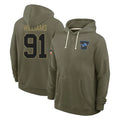 harde D.Lions #91 Tyleik Williams Player Olive Salute to Service Pullover Hoodies Limited Stitched Jerseys