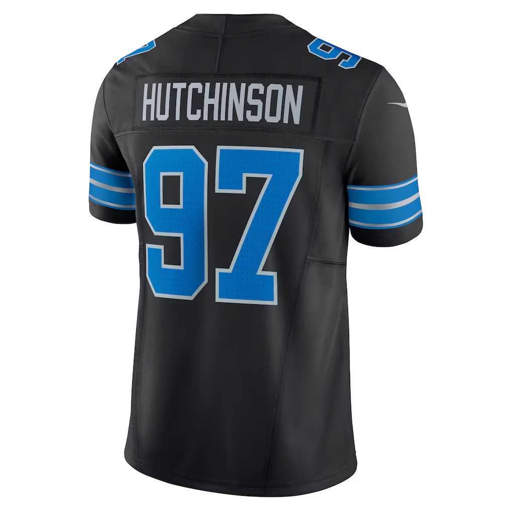 harde D.Lions #97 Aidan Hutchinson Black 2nd Alternate Vapor F.U.S.E. Limited Stitched Jerseys