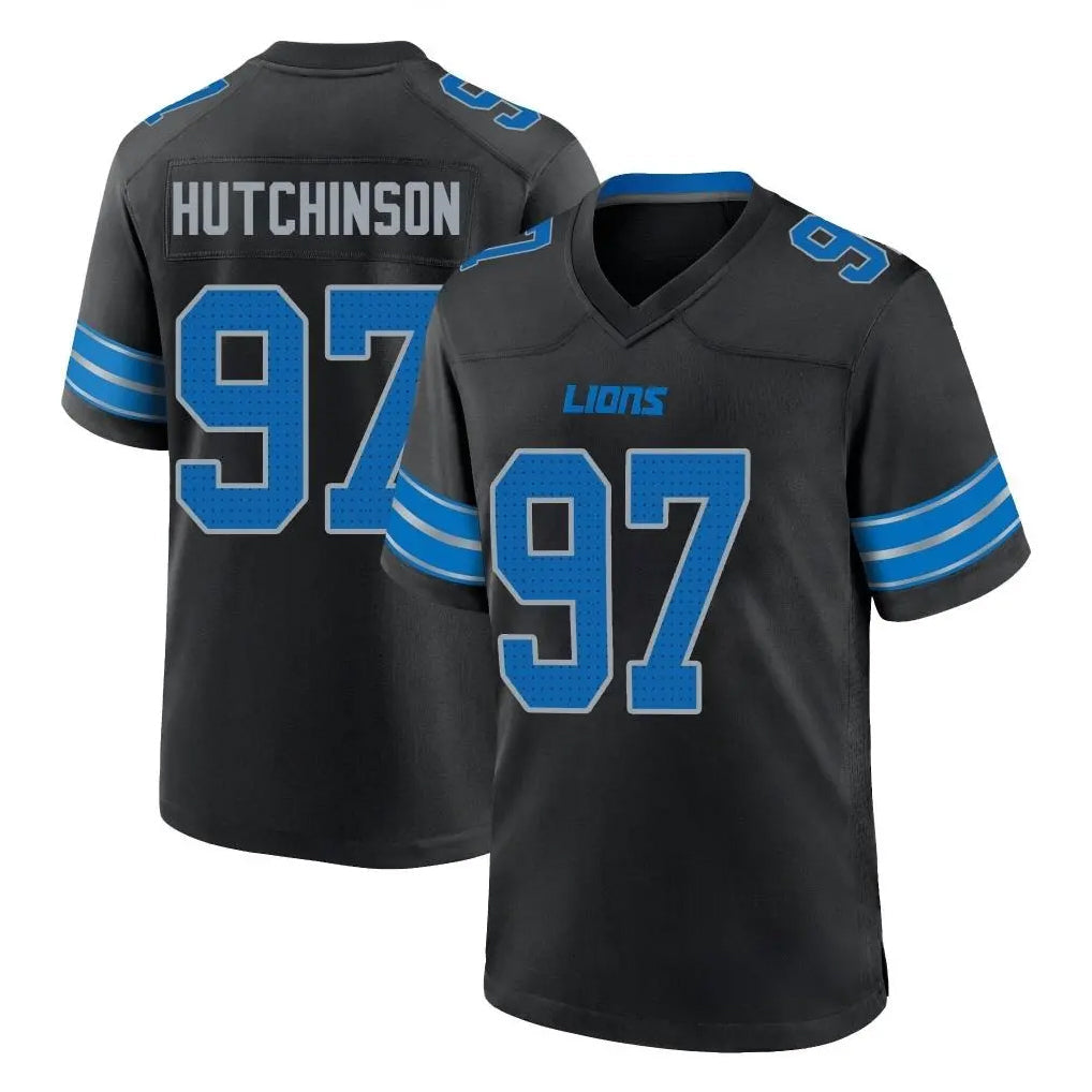 harde D.Lions #97 Aidan Hutchinson Player Black Alternate Home Game Stitched Jerseys