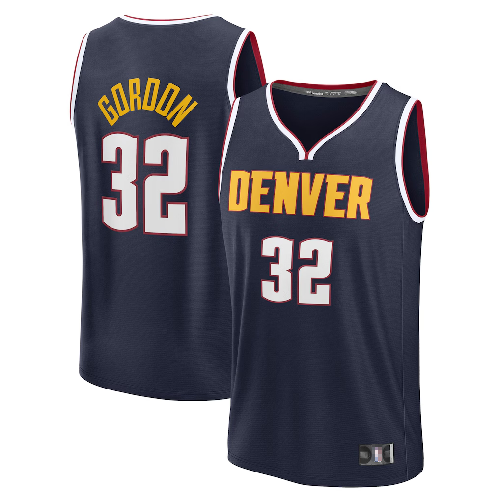 harde D.Nuggets #32 Aaron Gordon Navy Fast Break Replica Jerseys - Icon Edition