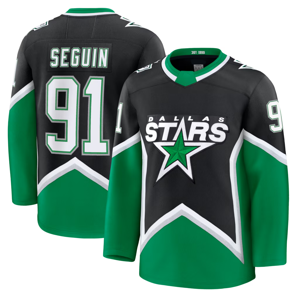 harde D.Stars #91 Tyler Seguin Black Alternate Premium Jerseys