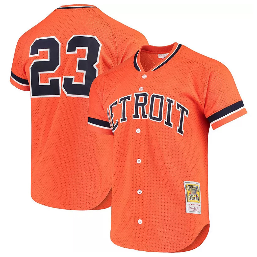 harde D.Tigers #23 Kirk Gibson Player Orange DMitchell & Ness Cooperstown Collection Batting Limited Stitched Jerseys