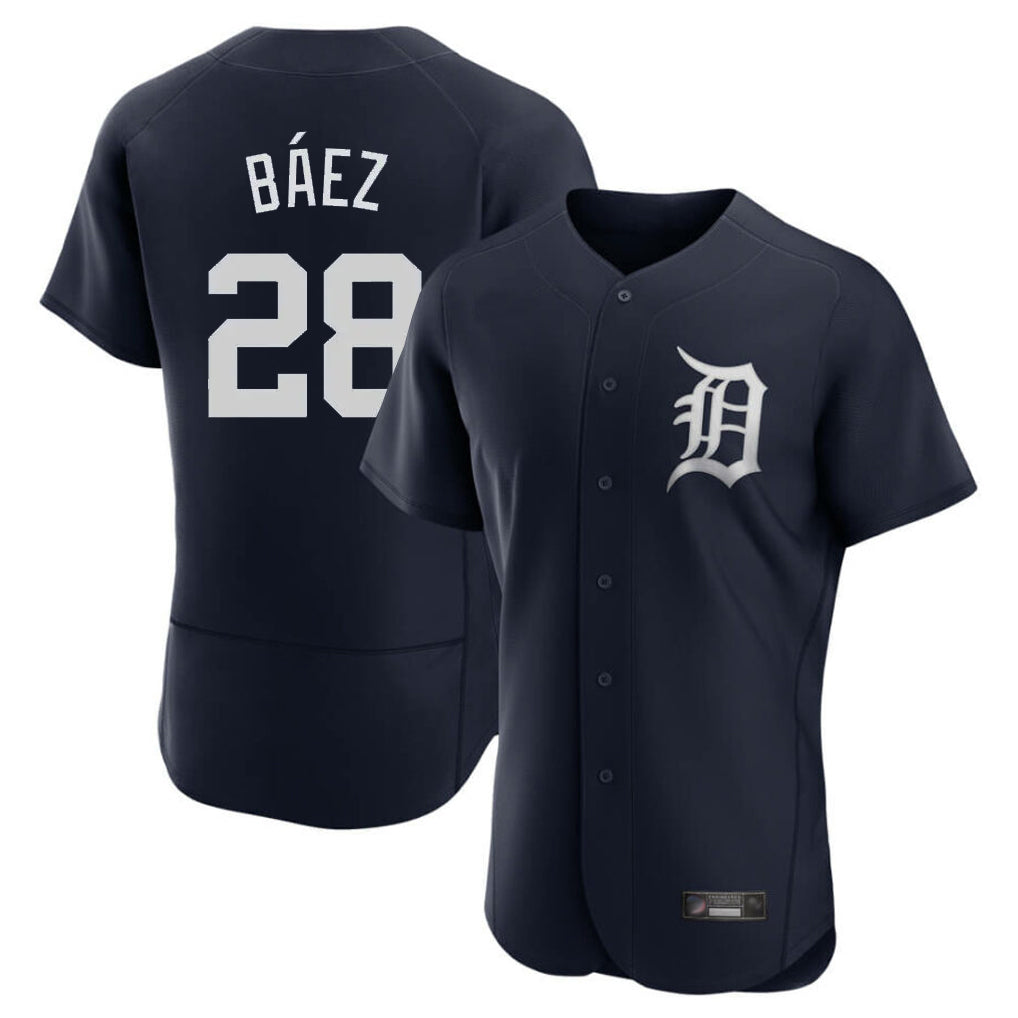 harde D.Tigers #28 Javier B¡§¡éez Player Navy Limited Elite Home Stitched Jerseys
