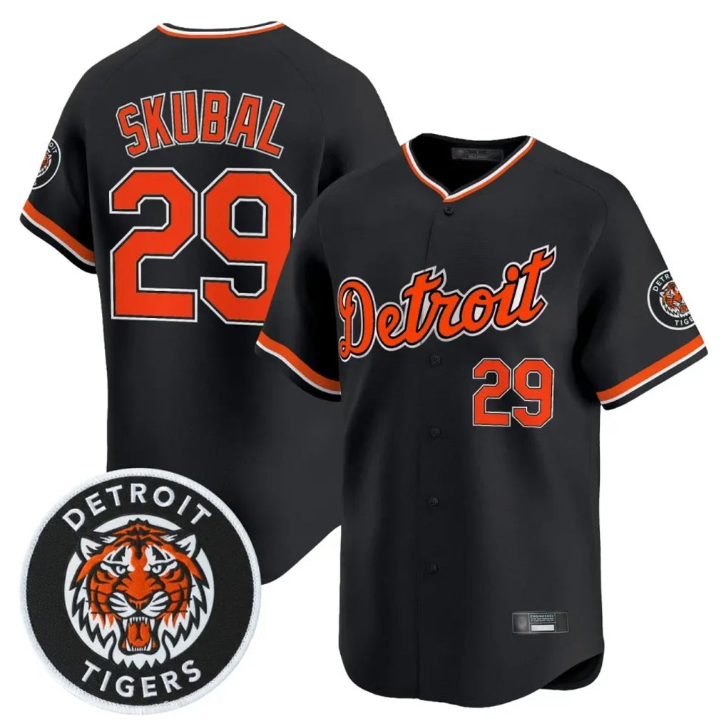 harde D.Tigers #29 Tarik Skubal Player Black Limited Home Stitched Jerseys