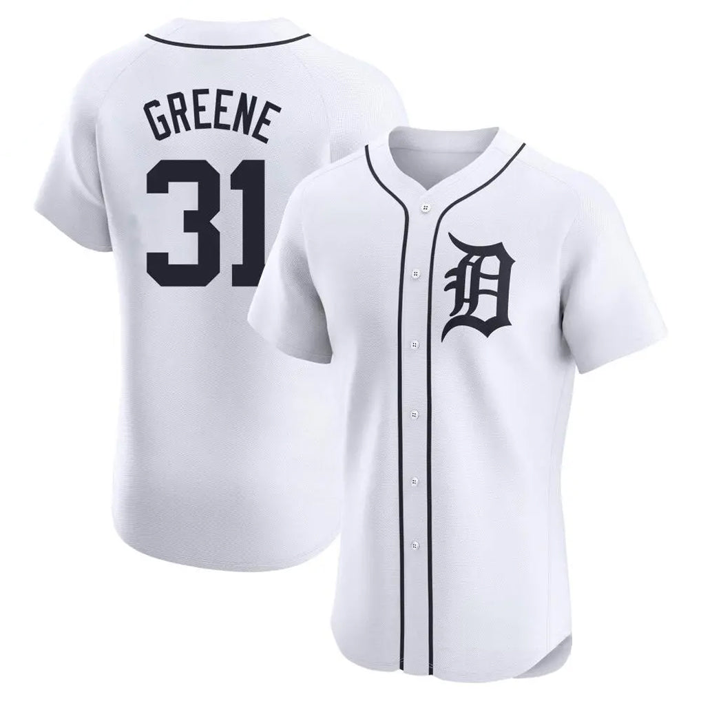 harde D.Tigers #31 Riley Greene Player White Limited Elite Home Stitched Jerseys