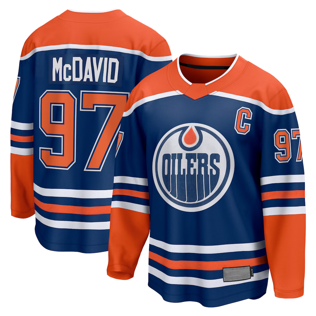 harde E.Oilers #97 Connor McDavid Royal Home Breakaway Jerseys