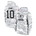 harde GB.Packers #10 Jordan Love Player Arctic Camo Salute To Service Hoodies Game Stitched Jerseys