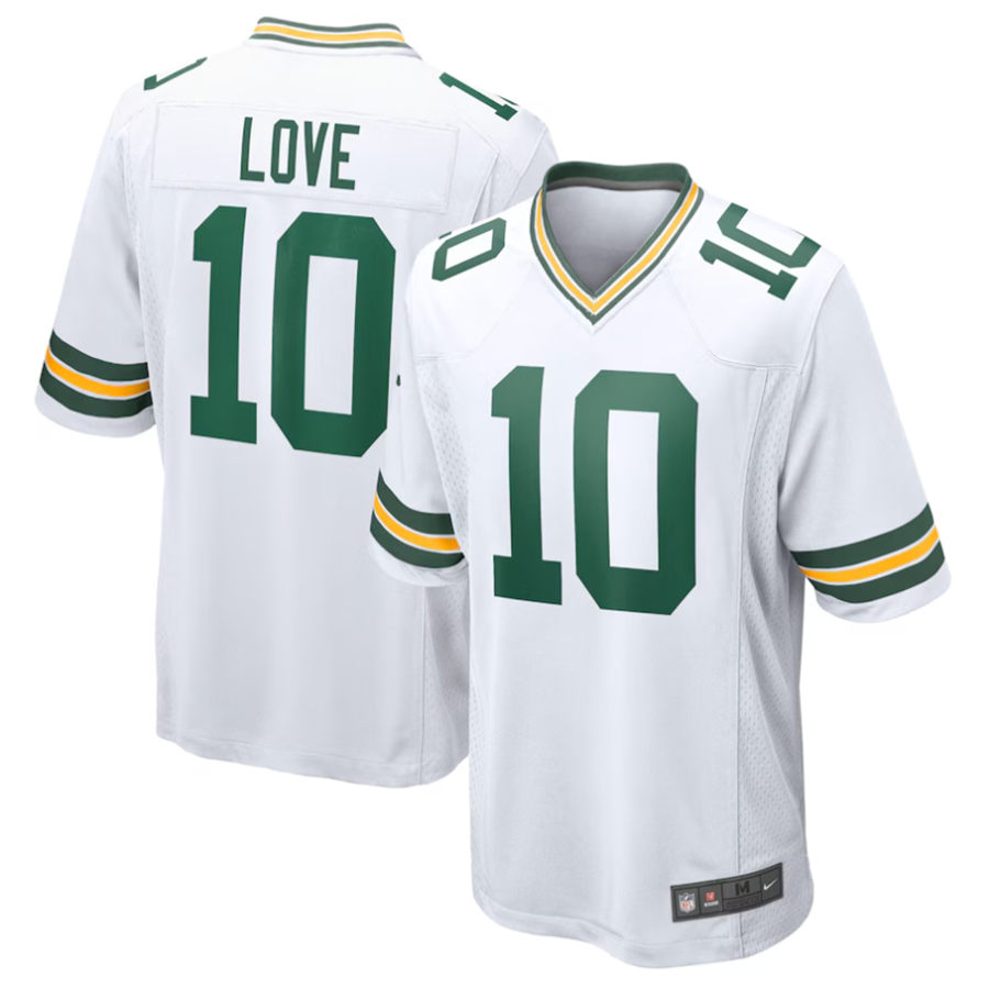 harde GB.Packers #10 Jordan Love Player White Replica Game  Stitched Jerseys