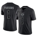 harde GB.Packers #1 Micah Parsons Player Black Reflective Limited Home Game Stitched Jerseys