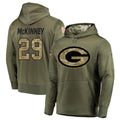 harde GB.Packers #29 Xavier McKinney Player Olive Salute to Service Pullover Hoodie Game Stitched Jerseys
