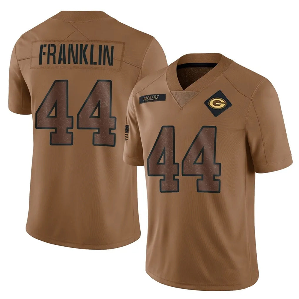 harde GB.Packers #44 Zaire Franklin Player Brown Salute To Service Limited Stitched Jerseys