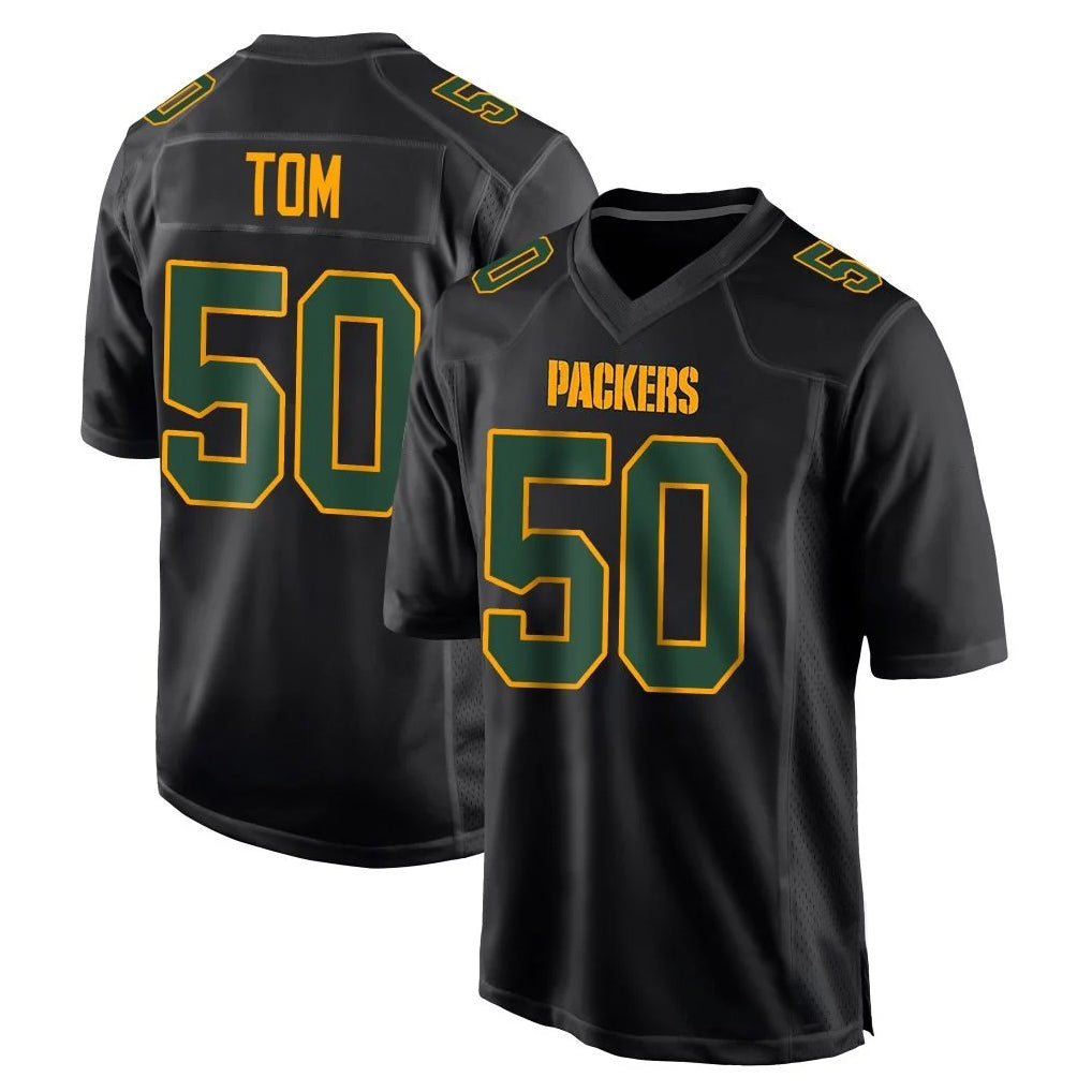harde GB.Packers #50 Zach Tom Player Black Fashion Home Game Stitched Jerseys
