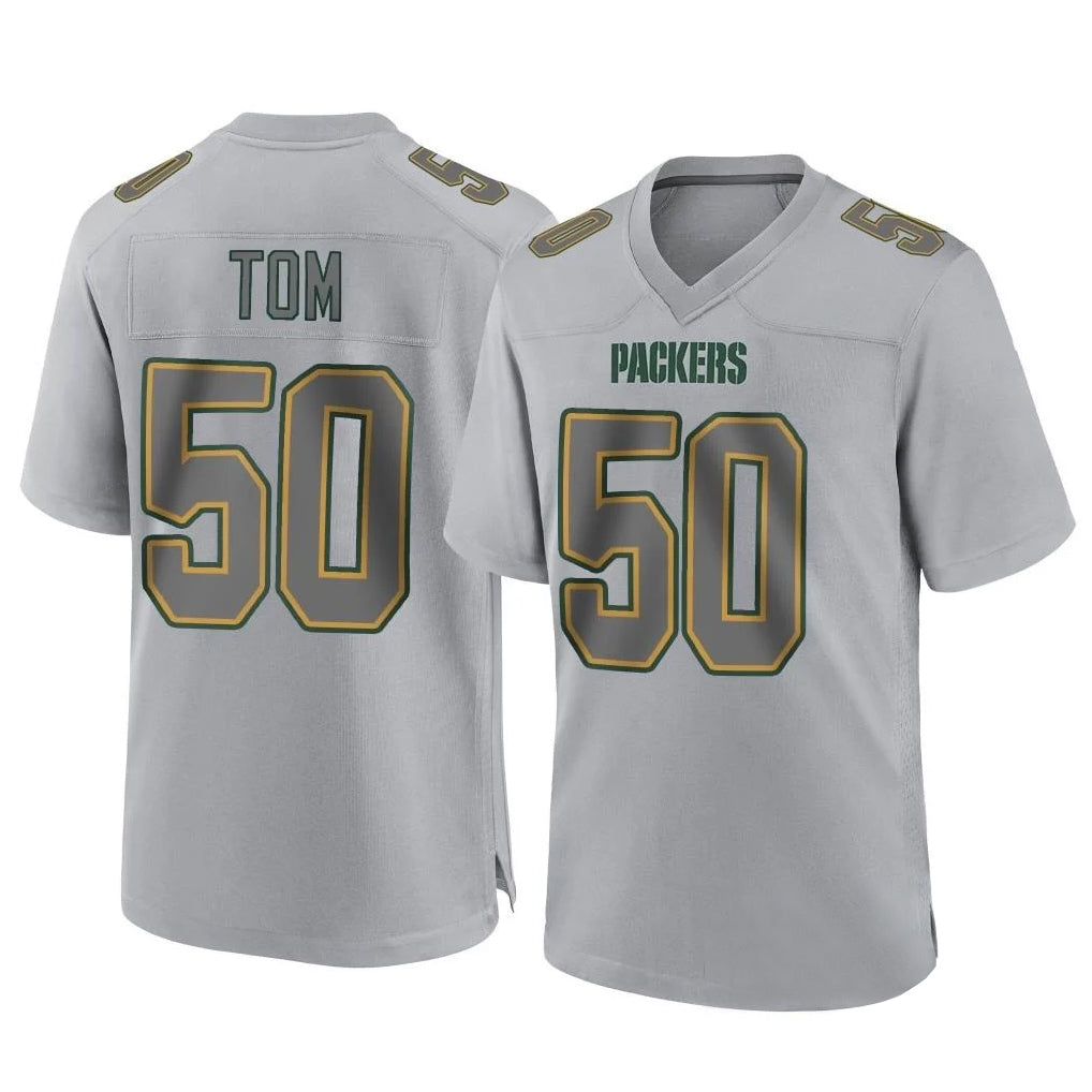 harde GB.Packers #50 Zach Tom Player Gray Atmosphere Fashion Home Game Stitched Jerseys