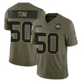 harde GB.Packers #50 Zach Tom Player Olive 2025 Salute To Service Limited Home Game Stitched Jerseys