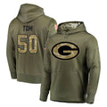 harde GB.Packers #50 Zach Tom Player Olive Salute to Service Pullover Hoodies Home Game Stitched Jerseys