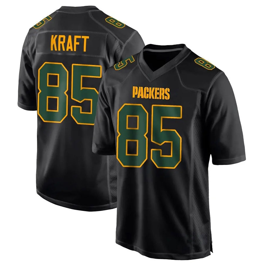 harde GB.Packers #85 Tucker Kraft Player Black Fashion Game Stitched Jerseys