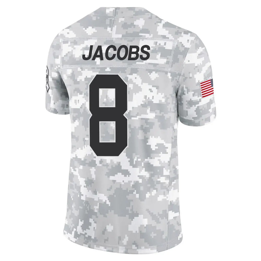 harde GB.Packers #8 Josh Jacobs Player Limited Arctic Camo Salute to Service Stitched Jerseys