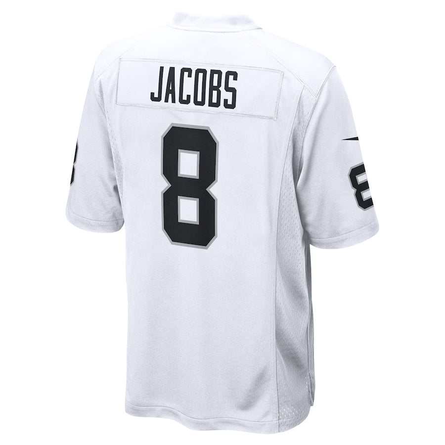 harde GB.Packers #8 Josh Jacobs Player White Home Game Stitched Jerseys