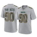 harde GB.Packers #90 Lukas Van Ness Player Gray Atmosphere Fashion Home Game Stitched Jerseys