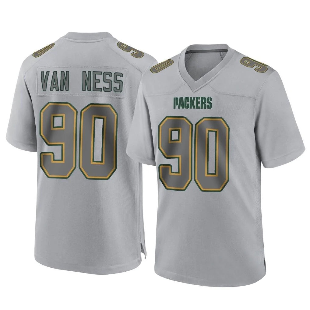 harde GB.Packers #90 Lukas Van Ness Player Gray Atmosphere Fashion Home Game Stitched Jerseys