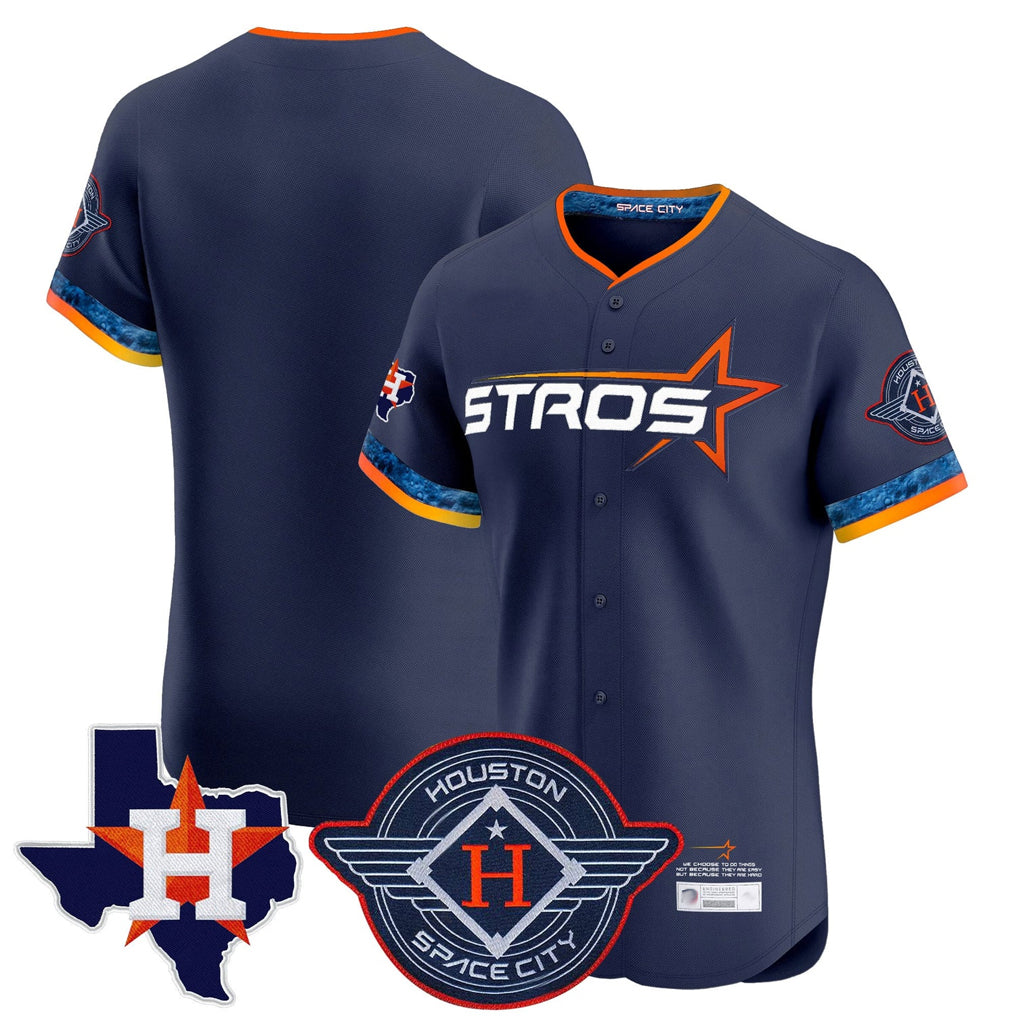 harde H.Astros Navy City Connect Texas Patch Vapor Premier Blank Player Limited Elite Home Stitched Jerseys