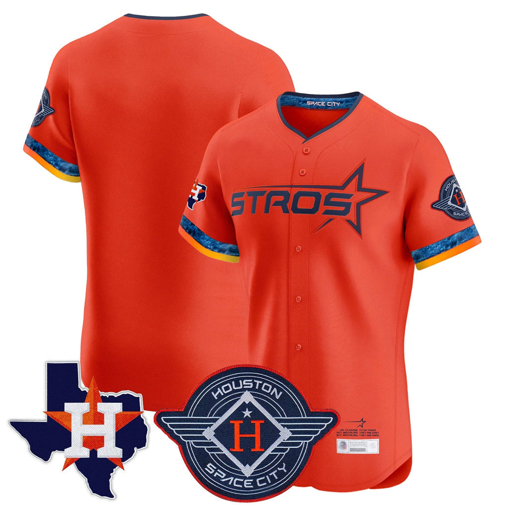 harde H.Astros Orange City Connect Texas Patch Vapor Premier Blank Player Limited Elite Home Stitched Jerseys