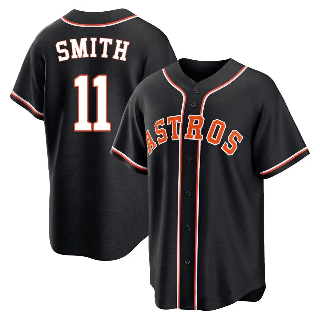 harde H.Astros #11 Cam Smith Player Black Fashion Out Home Game Stitched Jerseys