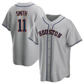 harde H.Astros #11 Cam Smith Player Gray Home Game Stitched Jerseys