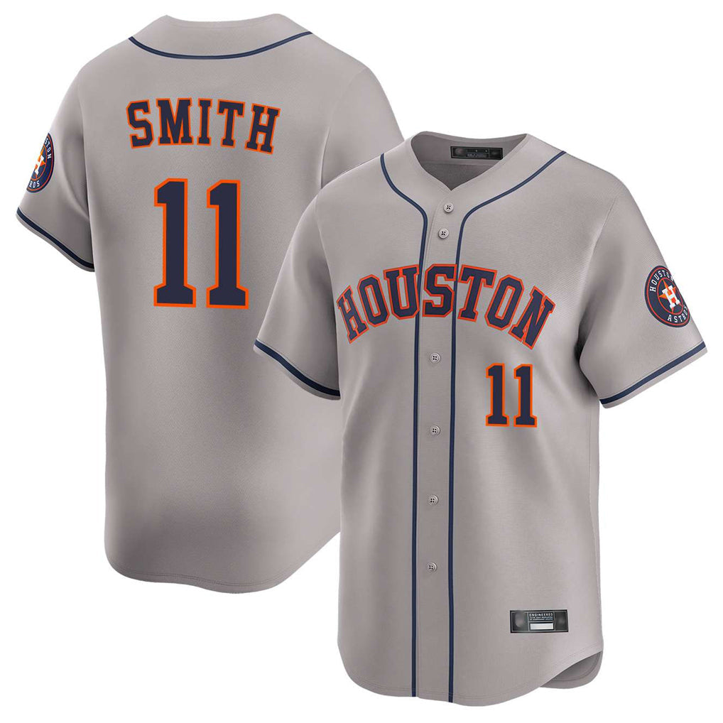 harde H.Astros #11 Cam Smith Player Gray Home Limited Stitched Jerseys