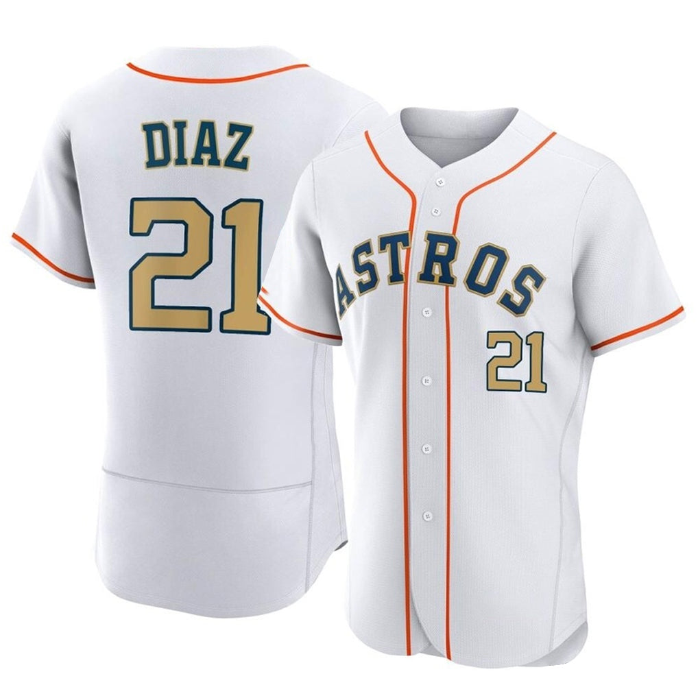 harde H.Astros #21 Yainer Diaz Player Gold Collection Limited Elite Home Stitched Jerseys