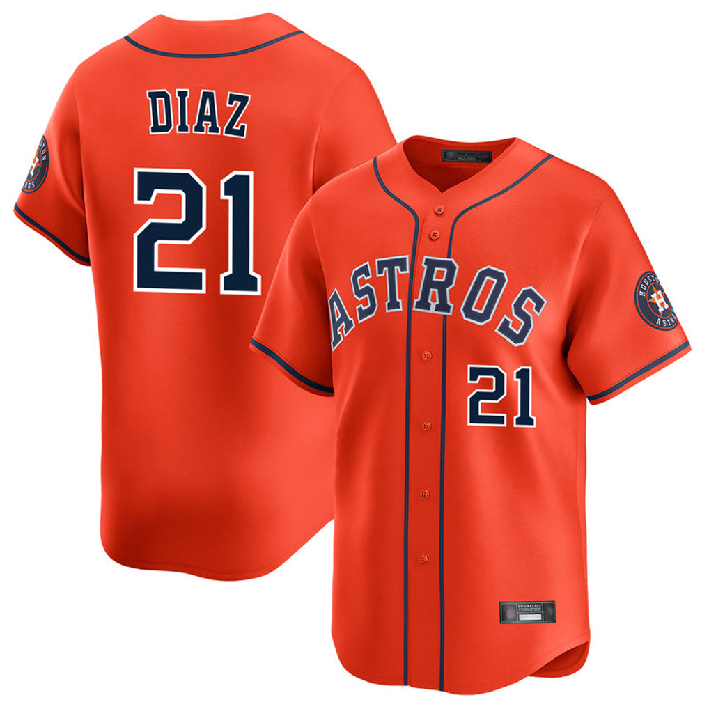 harde H.Astros #21 Yainer Diaz Player Orange Home Limited Stitched Jerseys