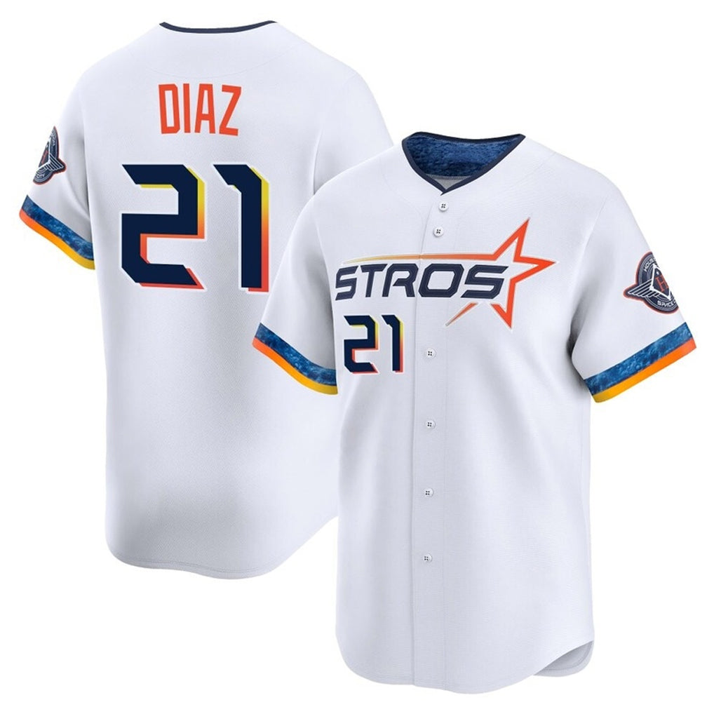 harde H.Astros #21 Yainer Diaz Player White City Connect Limited Home Stitched Jerseys