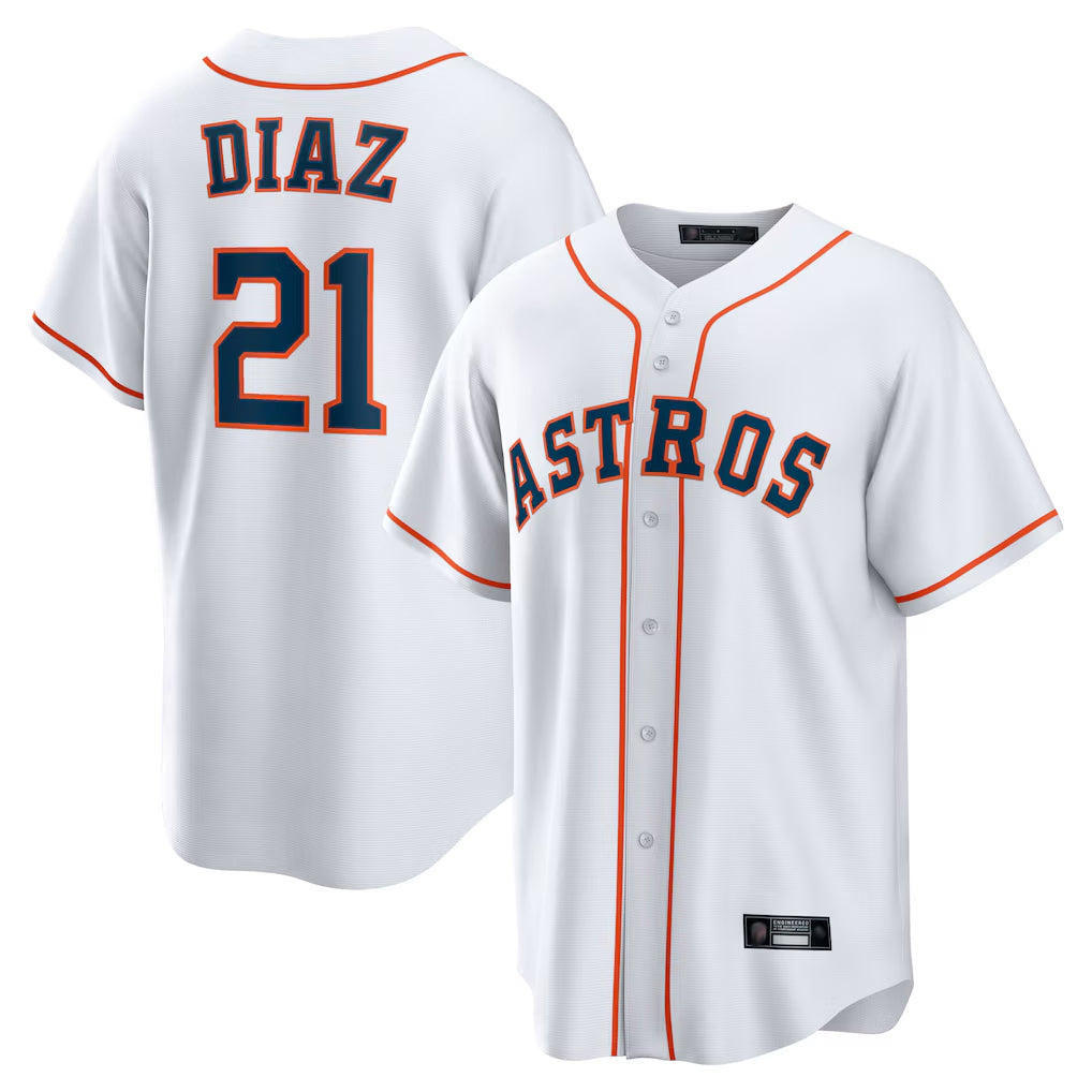 harde H.Astros #21 Yainer Diaz Player White Home Game Stitched Jerseys