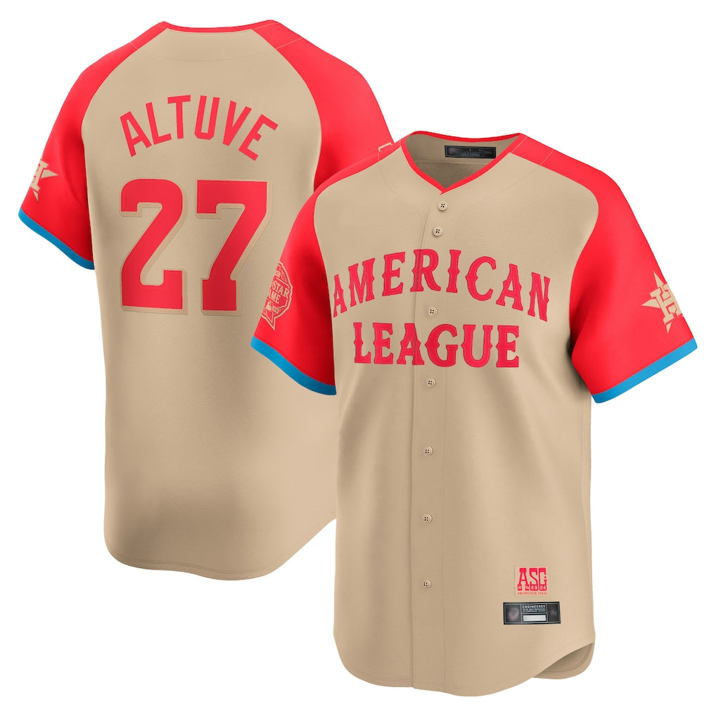 harde H.Astros #27 Jose Altuve Player Cream American League All-Star Game Limited Stitched Jerseys