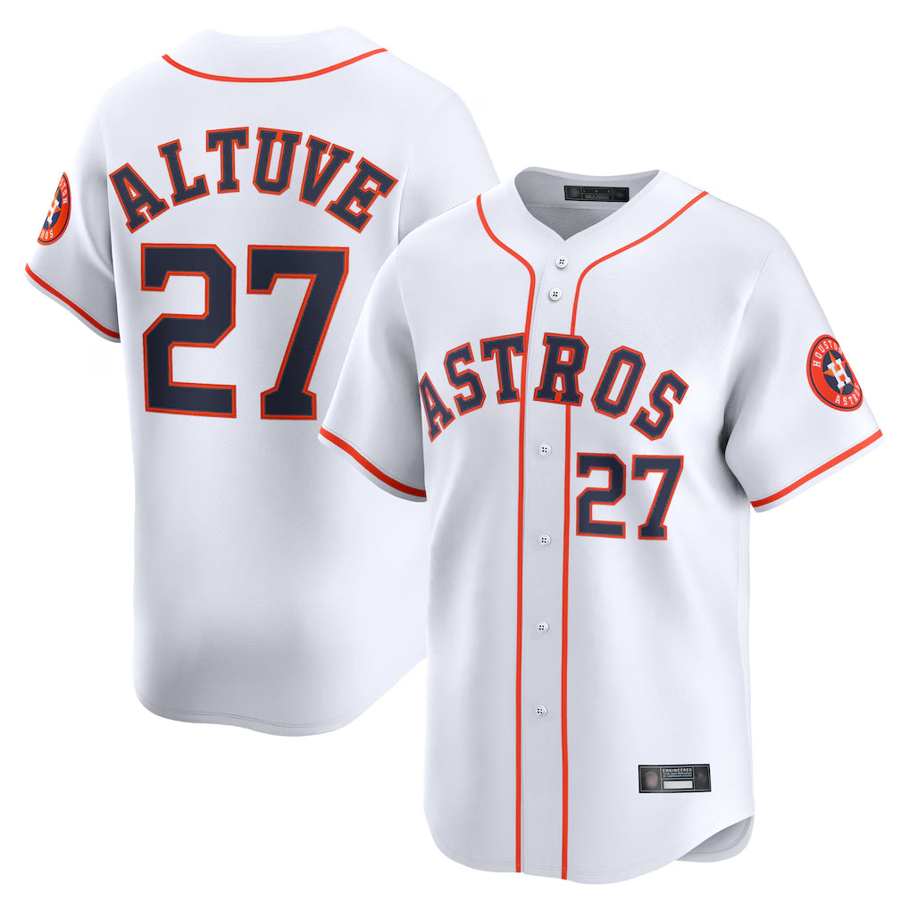 harde H.Astros #27 Jose Altuve Player White Home Limited Stitched Jerseys