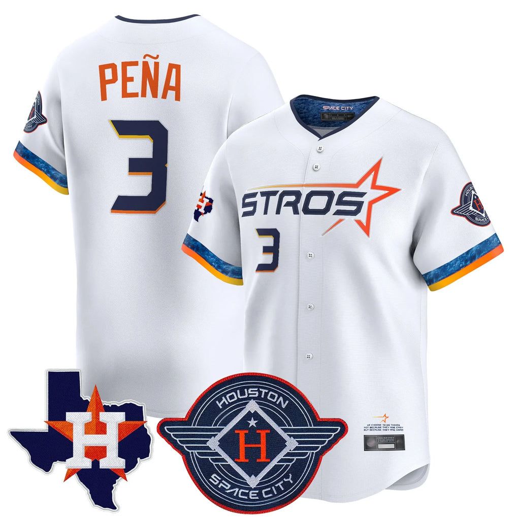 harde H.Astros #3 Jeremy Pe?a Player White City Connect Texas Patch Vapor Premier Limited Home Stitched Jerseys