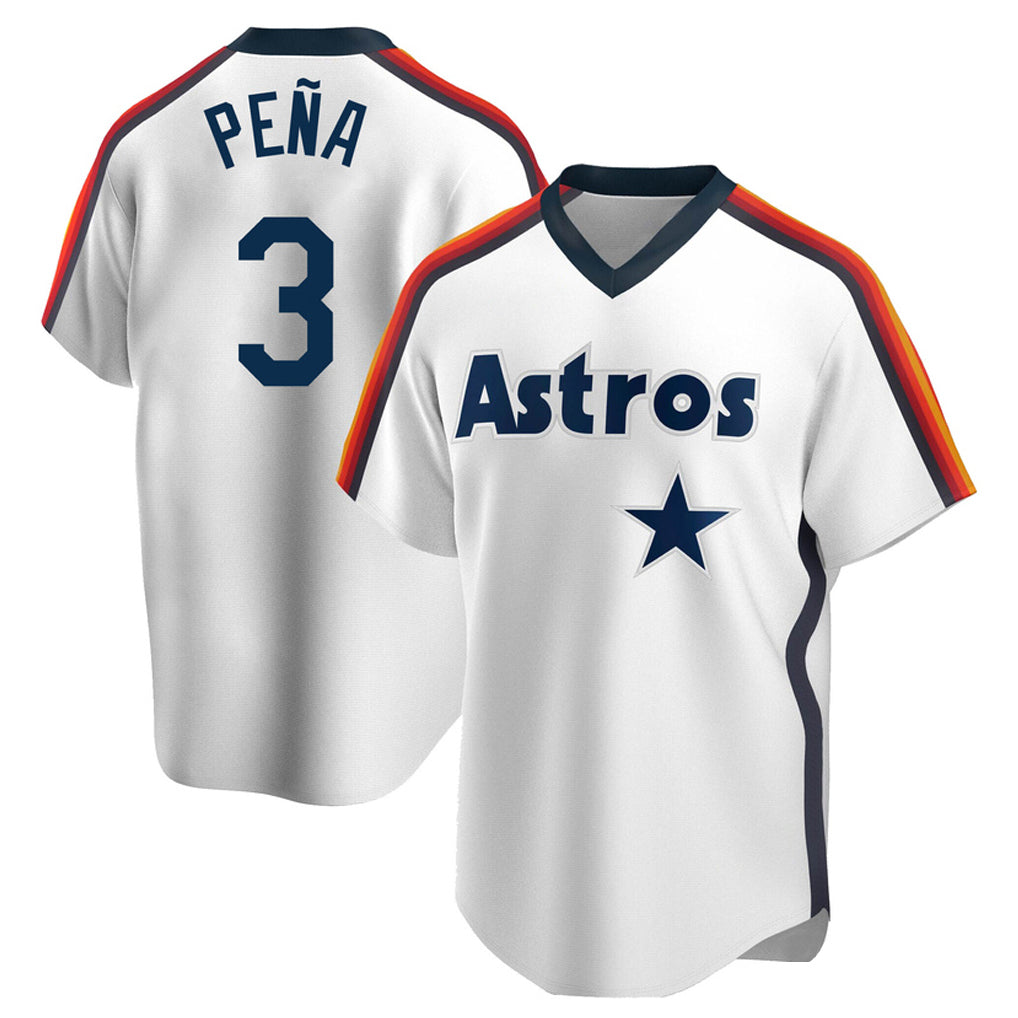 harde H.Astros #3 Jeremy Pe?a Player White Cooperstown Collection T-shirt Stitched Jerseys