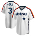 harde H.Astros #3 Jeremy Pe?a Player White Cooperstown Collection T-shirt Stitched Jerseys