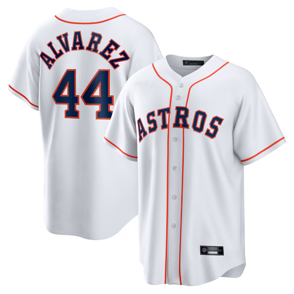 harde H.Astros #44 Yordan Alvarez Player White Home Game Stitched Jerseys