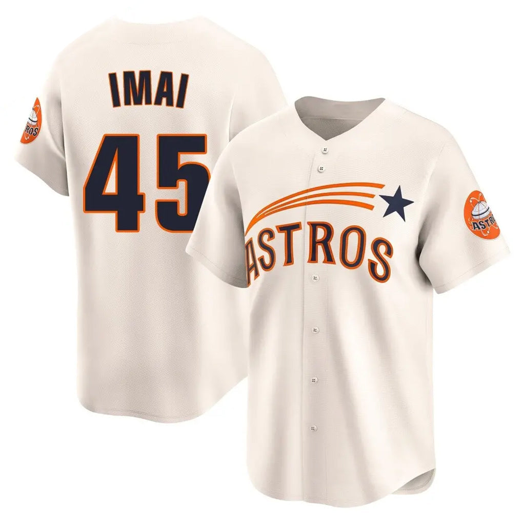 harde H.Astros #45 Tatsuya Imai Player Cream Throwback Cooperstown Collection Limited Stitched Jerseys
