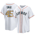 harde H.Astros #45 Tatsuya Imai Player Gold Collection Game Home Stitched Jerseys