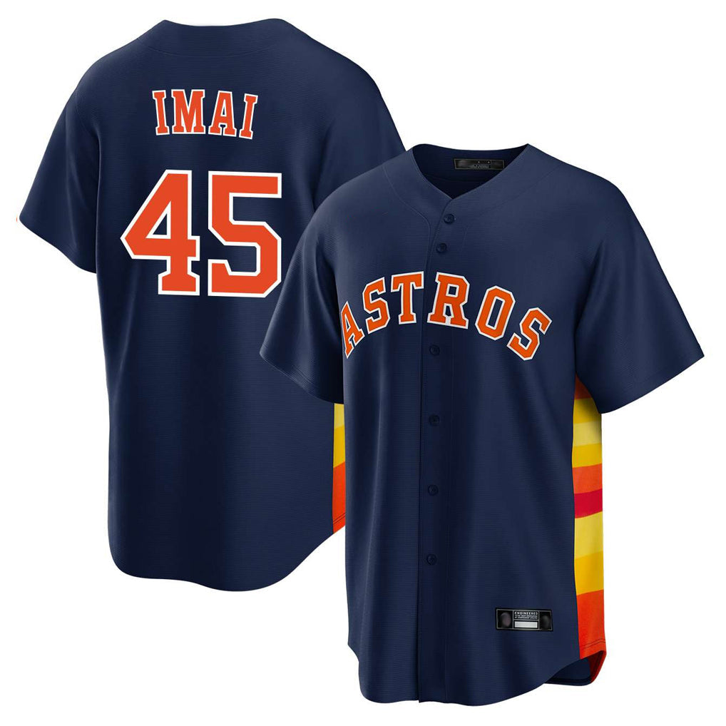 harde H.Astros #45 Tatsuya Imai Player Navy Home Game Stitched Jerseys