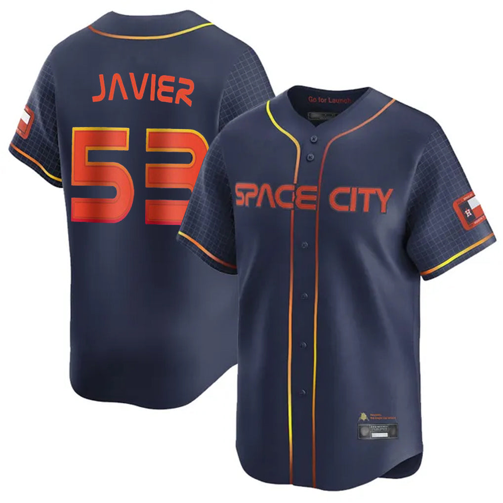 harde H.Astros #53 Cristian Javier Player Navy City Connect Home Limited Stitched Jerseys