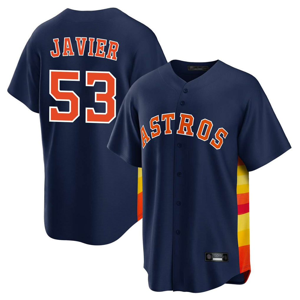 harde H.Astros #53 Cristian Javier Player Navy Home Game Stitched Jerseys