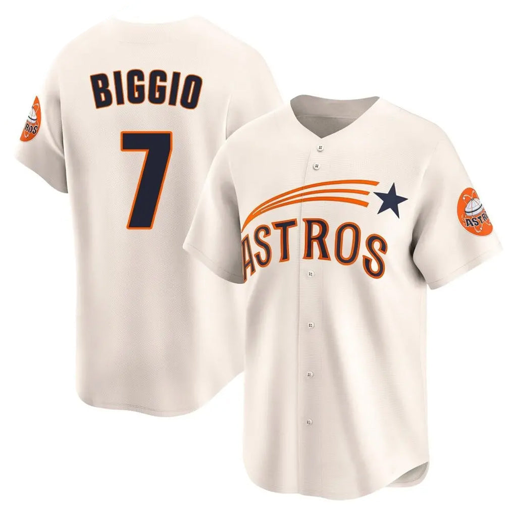harde H.Astros #7 Craig Biggio Player Cream Throwback Cooperstown Collection Limited Stitched Jerseys