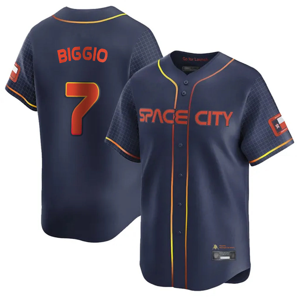 harde H.Astros #7 Craig Biggio Player Navy City Connect Home Limited Stitched Jerseys