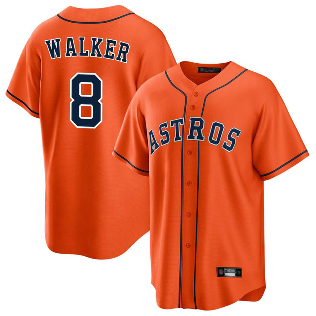 harde H.Astros #8 Christian Walker Player Orange Home Game Stitched Jerseys