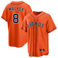 harde H.Astros #8 Christian Walker Player Orange Home Game Stitched Jerseys